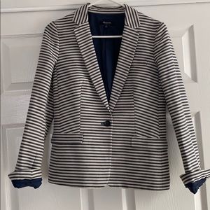Like new Madewell blazer in cream and navy stripes